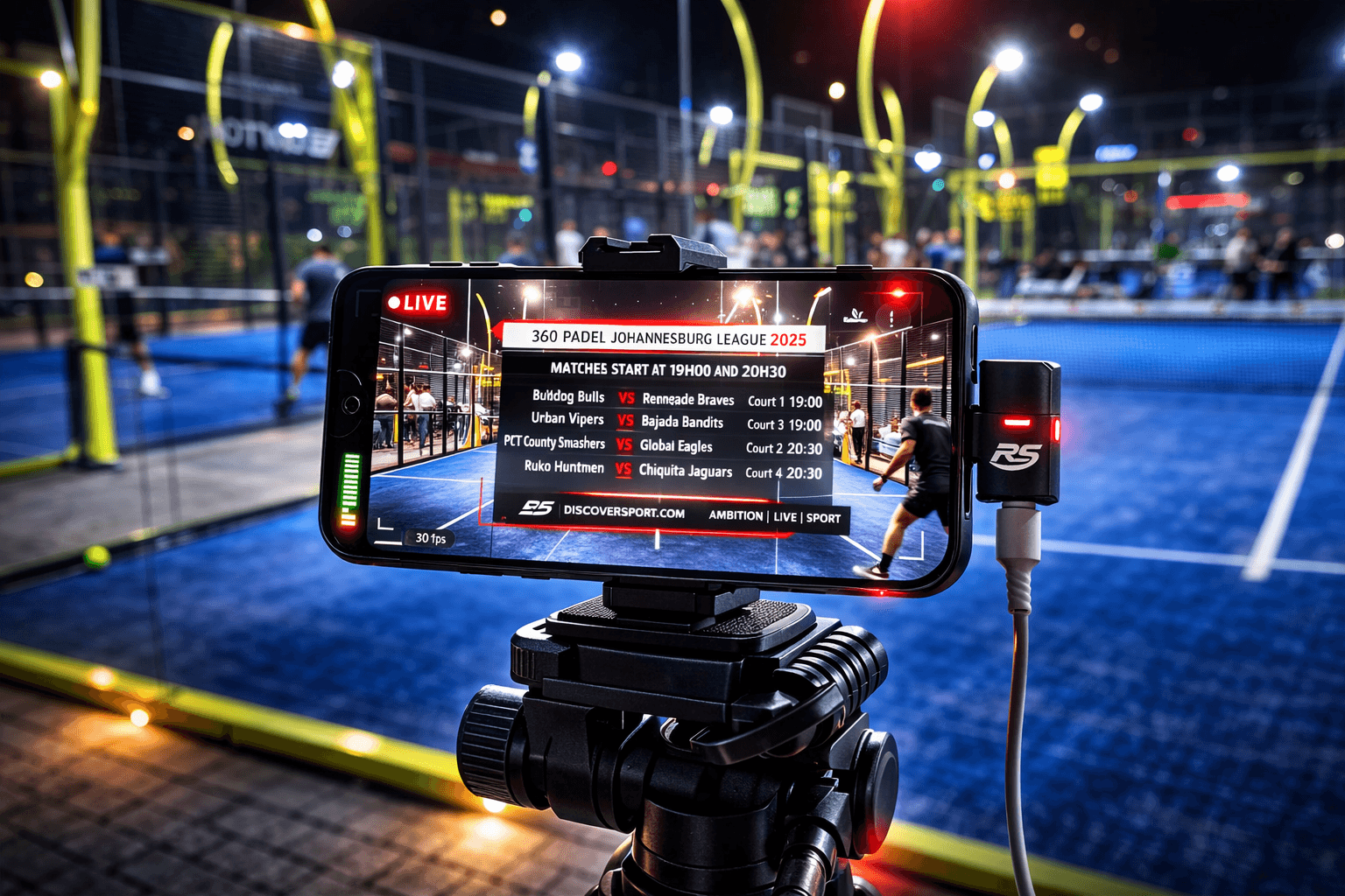 Real Sports camera and scoring setup