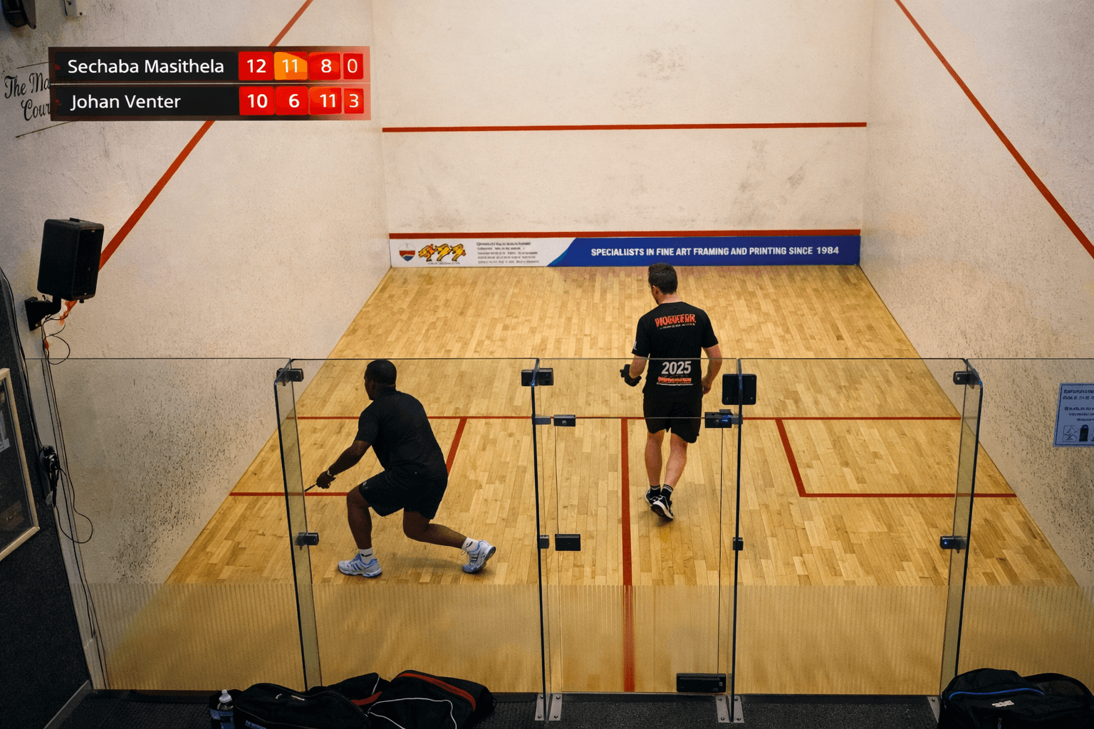 Real Sports squash court streaming with live scoreboard